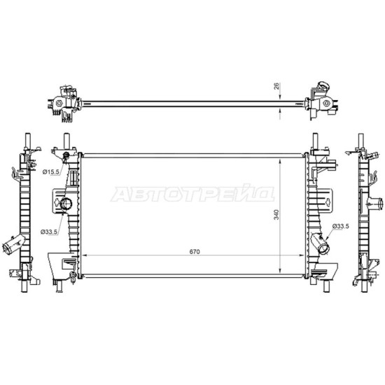 Радиатор FORD FOCUS III 1.6/1.8/2.0  11- SAT