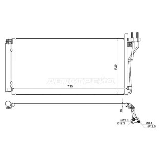 Радиатор кондиционера HYUNDAI SONATA V 04-09/KIA MAGENTIS 06-10 SAT