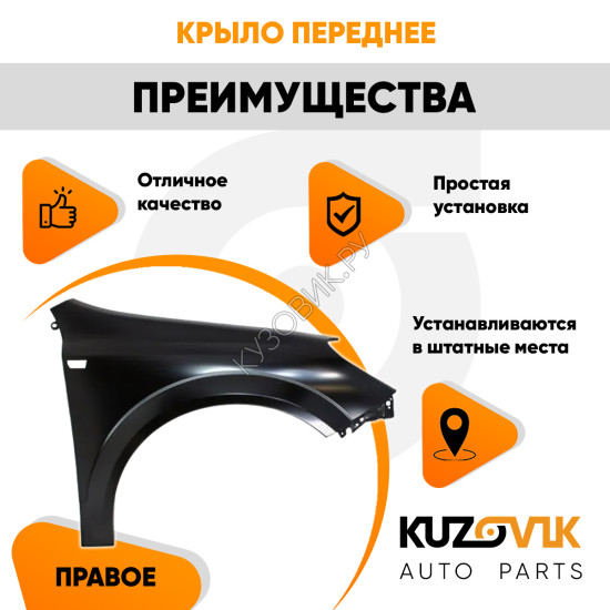 Крыло переднее правое Opel Astra H (2004-2014) KUZOVIK Крыло переднее правое Opel Astra H (2004-2014) KUZOVIK
