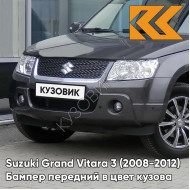 Бампер передний в цвет кузова Suzuki Grand Vitara 3 (2008-2012) рестайлинг ZMA - QUASAR GRAY - Серый